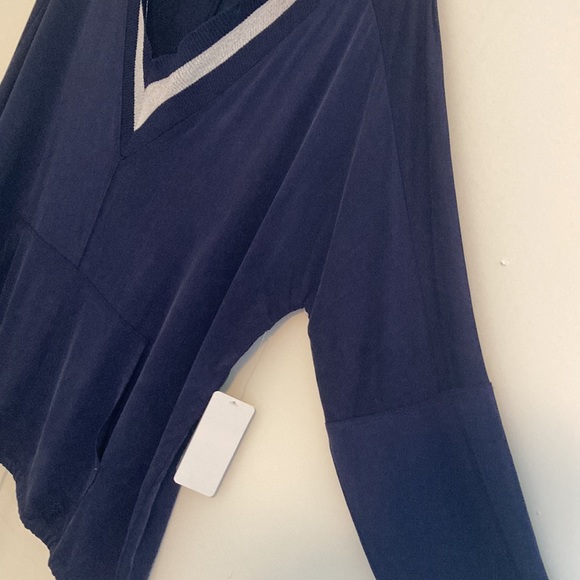 Splendid Women’s Striped V-Neck Hooded Pullover - Picture 6 of 9